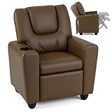 poltrona anni 60 vintage 【Dettagli Raffinati】 Struttura in legno massello robusta che sostiene fino a 68 kg, ideale per bambini dai 3 anni in su. Piedini antiscivolo che proteggono il pavimento e portabicchiere integrato per la massima comodità.