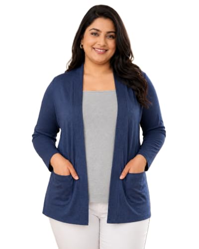 Image of In Love Women's Solid Open Front Shrug with Pockets