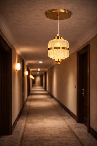 Image of TRIPPING 10 Watt Premium Crystal Glass LED Pendant Light with 3-in-1 Adjustable Light Color (Warm, Natural, Cool), Gold Finish Hanging Ceiling Lamp for Home, Hotel & Cafe Interiors 547