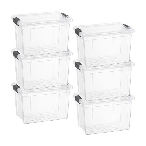 Image of Superio 4.75 Quart Clear Plastic Storage Boxes with Lids, Stackable Organizer Containers, BPA-Free Storage Bins for Home, Office, School & Dorm, 6 Pack