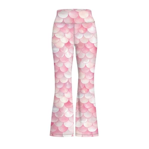 Mermaid Scales Girls Flare Leggings 5-14t Cute Bell Bottoms for Girl Yoga Pants for Gym2
