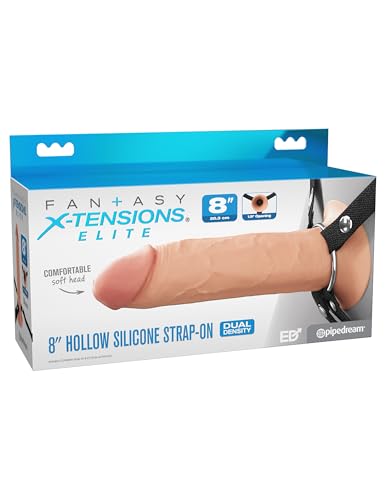 Pipedream Fantasy X-tensions Elite 8" Silicone Hollow Strap-on - Dual Density Light 21,6 cm
