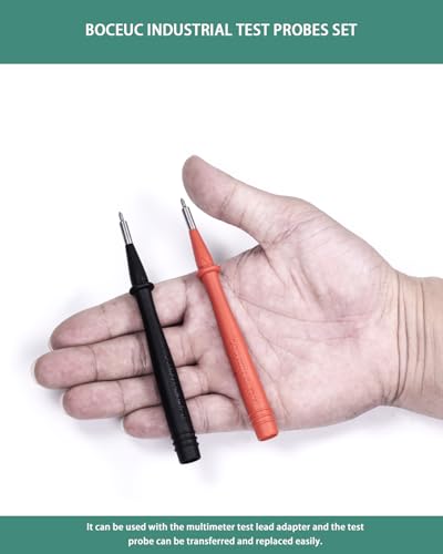 Image of Slim Reach Test Probe Set with Stainless Steel Tip, 1000V Voltage, 10A Current, 4mm Tip Diameter for Multimeter Leads
