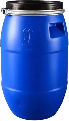 Blue Plastic Storage Drum | Open-Top Barrel with Airtight Lid & Latch Ring for Industrial Shipping(Size:200L)