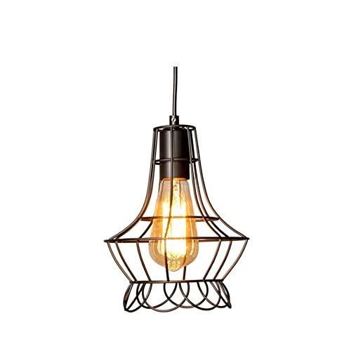 Lustre petit luminaire encastré cage métal blanc style rétro pour décoration intérieure