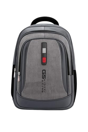 Mochila Grande Reforçada com 3 Compartimentos, Fecho de Segurança com Código, Bolsos Laterais em Rede e Alças Acolchoadas – Ideal para Escola, Trabalho e Viagem (Moderno, Cinza)