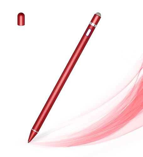 Image of Active Stylus Pen for Touch Screens, Dual Pen Tips for Drawing &Writing,High Precise Universal Digital Pencil for Tablet /Phone /Sam-sung /K-indle,i-Pad Air /Pro /Mini,A-pple i-Phone 17 /16 /15 /14 /13 /12- Red