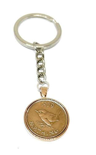 Porte-clés 84e anniversaire 1939, souvenir argent et or rose taille unique unisexe