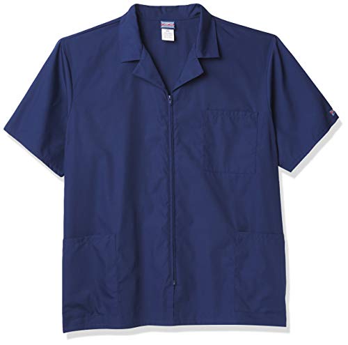 Tech Deals 🔥 Cherokee Workwear Scrubs Men's Zip Front Jacket, Navy, Large
