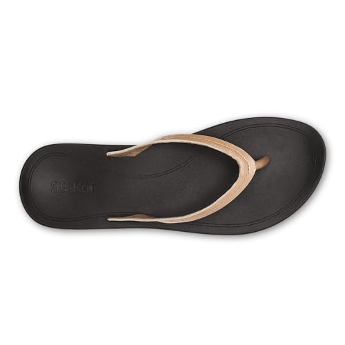 OluKai Lalahi Women's Leather Beach Sandals, Casual Everyday Flip Flop, Lightweight & Supportive Arch, Clean Design & Soft Comfort, Copper/Lava Rock, 7 by OluKai - Used condition - Image 3
