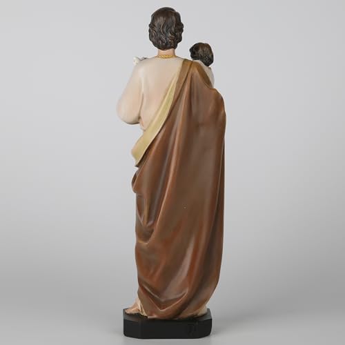 BC Catholic Saint Joseph and Child Jesus Statue Catholic Saint Figurine Religious Gift for Father's Day Inspirational Home Decor 10" Tall Buildclassic Hand Painted