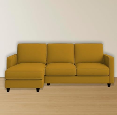 Image of The MM Furniture store Premium Fabric Sofa - Dirty Gold (4 Seater - LHS)