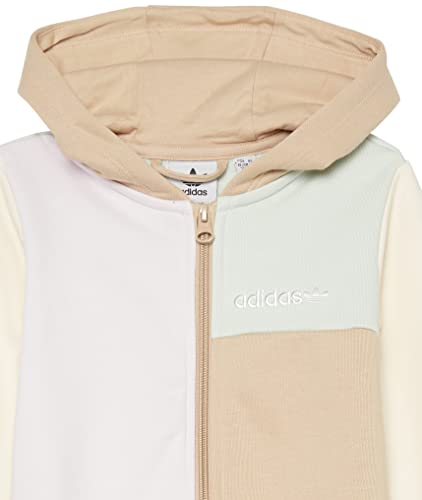 Adidas Originals Unisex Baby Colorblock Full Zip Hoodie Set Tracksuit, Magic Beige/Linen Green/Wonder White/Almost Pink, 2T Us #TOP1