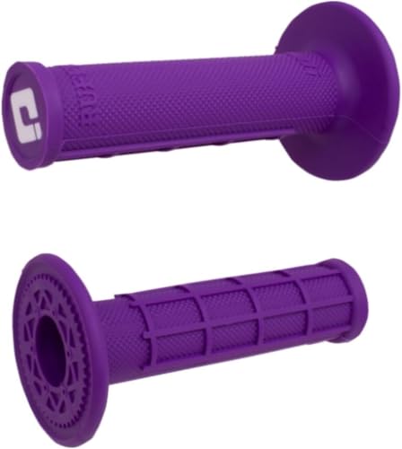 Poignées MX ODI Ruffian violettes demi-gaufrées pour moto cross et enduro