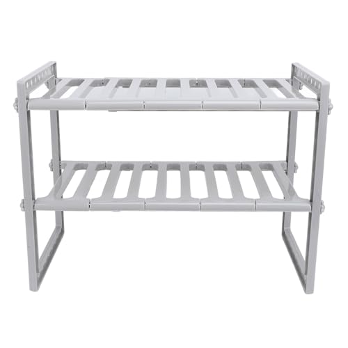 Under Counter Storage Organizer, 2 Tiers Under Sink Organizer Adjustable Length for Cabinet