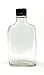 200 ml (6.6 oz) Glass Flask Liquor Bottle with Black Caps (6 Pack)