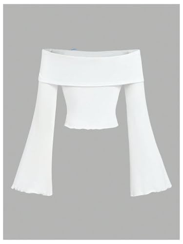 Floerns Girl's Summer Butterfly T Shirts Off Shoulder Flare Sleeve Cute Tee Tops2