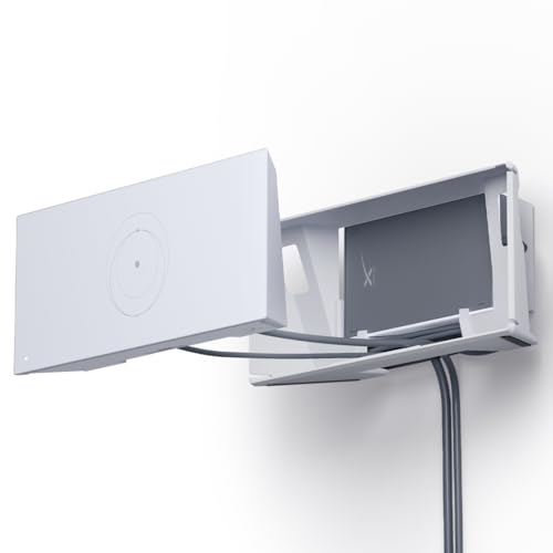 Spigen Wall Mount Designed for Starlink Standard 4X / Gen 3 Mesh Router Power Supply Mounting Kit with Cable Organizer Tie 2 in 1 Caddy Holder Stand - White (Design Patent Pending)