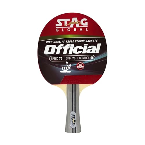 STAG Rubber and Wooden Official Table Tennis Racquet (Multicolour)