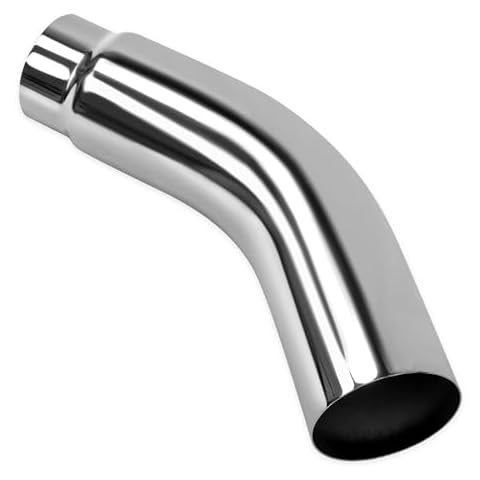JY PERFORMANCE 4 Inch (ID) Diesel Exhaust Tip Elbow Tip 4'' Inlet 5'' Outlet 23'' Long Chrome Turndown Exhaust Tip Cover