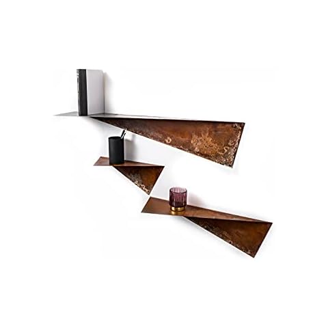 EWART WOODS Floating Wall Metal Shelf Hanging Shelves Mounted Bathroom Rack Office Shelves Metal Bookshelf Wall Book Shelves Mounted Rustic Stand Bookshelf Wall Mounted Rustic (Small) Cover