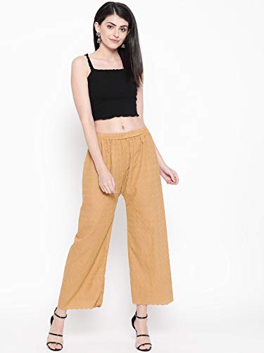 Image of Vastraa Fusion Women's Regular Fit Cotton Chikan Palazzo