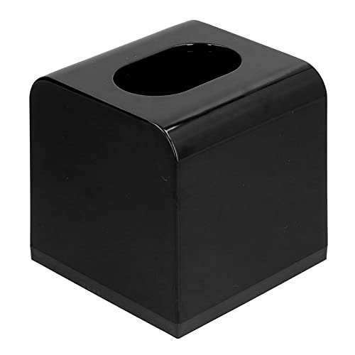 Beufee Funda para Caja de pañuelos Cuadrada, Moderna Funda para Caja de pañuelos de plástico Reutilizable Funda para Caja de pañuelos de plástico Reutilizable Cajas de pañuelos cuadradas Negras Cover