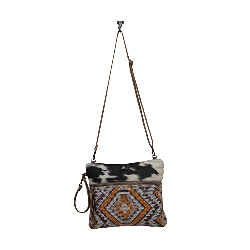 Myra Bag Western Leather Crossbody Bag for Women - Upcycled Canvas Shoulder Bag with Handle Beau Code4