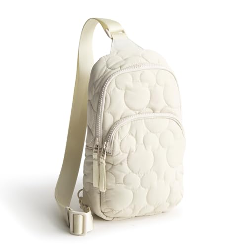 Image of Vera Bradley Women's Disney Featherweight Lorman Sling Backpack, Pumice Stone, One Size
