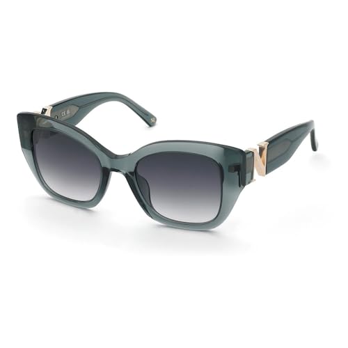 NINA RICCI SNR377V Gafas, Shiny TRANSP.Grey, 51 para Mujer