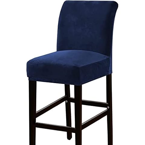 ELYSYSRL Velvet Bar Stool Covers with Backs, Thick Pub ​Chair Slipcovers Removable Counter Height Stool Covers for Kitchen, Dining Room, Cafe (Color : #8, Size : 1pc) Cover