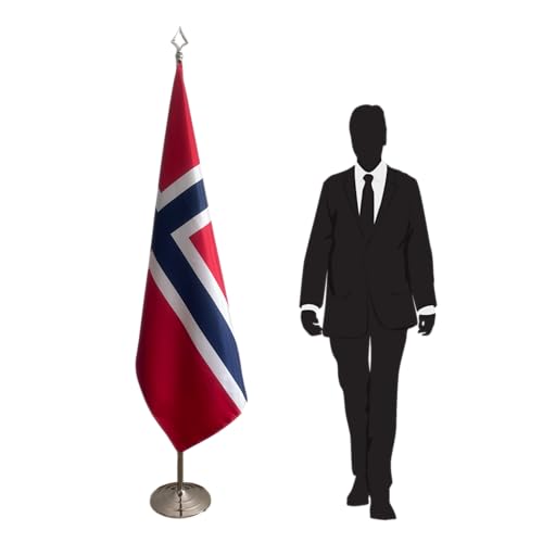 Drapeau Norvégien sur Pied Stable Solution Déco Sans Fixation Bureau CN1-NO-L