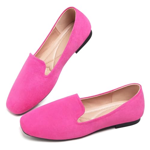 Image of Dear Time Women's Closed Toe Flats Shoes Comfortable Office Slip-on Casual Loafer Flats