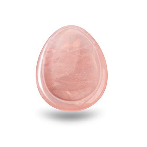 AOOVOO Thumb Worry Stone, Pocket Palm Stone Chakra Stones for Anxiety Meditation Anxiety Stress Relief Therapy Healing Balancing (Rose Quartz)
