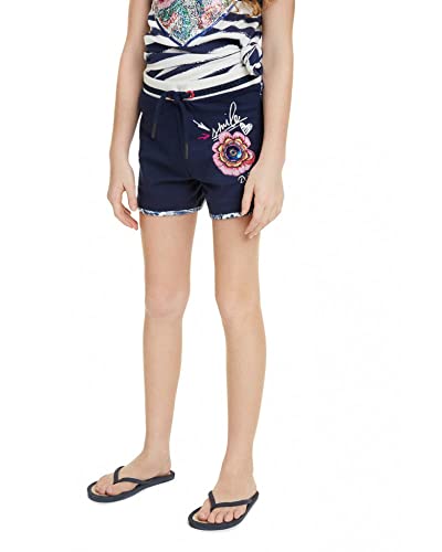 Short Desigual fille bleu Conodale 19SGPK03 en jean brodé pour enfant
