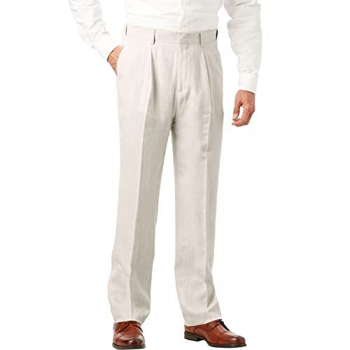 KingSize Men's Big & Tall Linen Blend Plain Front Dress Pants