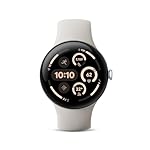 Google Pixel Watch 3 (45mm) Latest Model - Android Smartwatch, Heart Rate Tracking, Fitbit Advanced Running, Fitness Insights, 24-Hour Battery - Polished Silver Aluminum Case - Porcelain Band - Wi-Fi