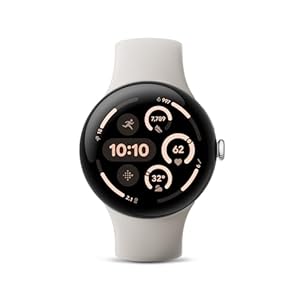 Google Pixel Watch 3 (45mm) Latest Model – Android Smartwatch, Heart Rate Tracking, Fitbit Advanced Running, Fitness Insights, 24-Hour Battery – Polished Silver Aluminum Case – Porcelain Band – LTE