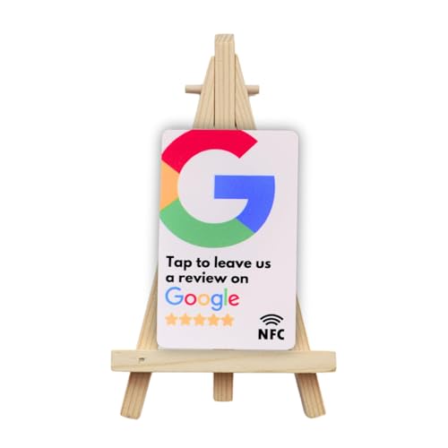 Image of Review NFC Card With Wooden Stand
