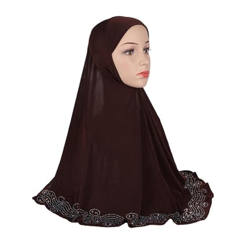 ZGMYC Women Shiny Rhinestones Muslim Hijab Elegant Long Turban Cap Head Wrap Scarf2