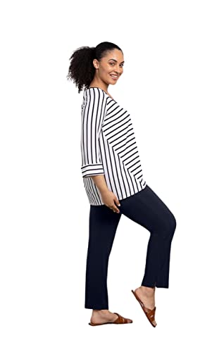 Sympli Angle Seam Raglan Top-Navy Stripe (As1, Numeric, Numeric_10, Regular, Regular, Navy Stripe) #TOP1