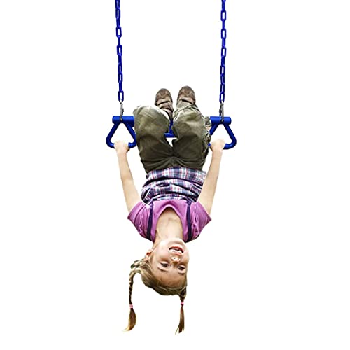 Image of REZNOR Trapeze Swing Bar Playset with Plastic Gym Trapeze Bar for Kids /Adults, | Weight Capacity 120 kg (Blue)