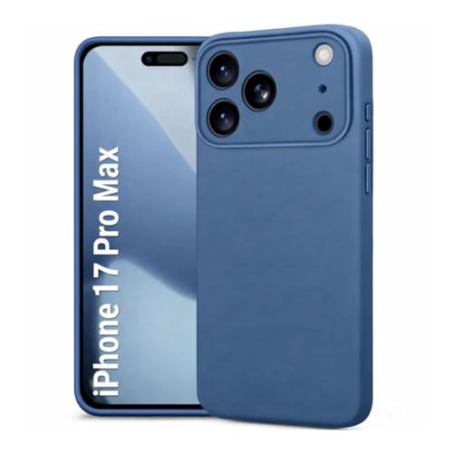 Image of Compatible for iPhone 17 Pro Max Case Cover, 4 Layer Full Protection Silicone Phone Case with Camera & Screen Protection with 360 Soft Micro-Fiber Lining, Shock-Absorbing Design (Blue)