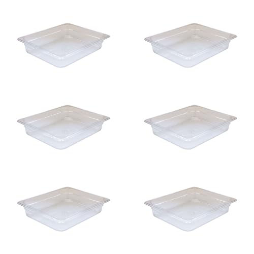 AcMax Gastronorm - Lote de 6 recipientes de policarbonato GN 1/2 para gastronorm, 4 litros, profundidad de 65 mm