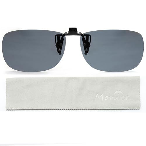 MONICE Fishing Clip on Flip up Polarized Sunglasses Fit Over Prescription Glasses Driving UV Protection Men Women