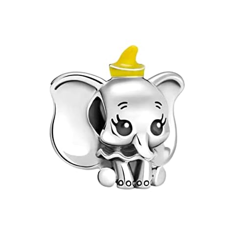 BEEUVIP Dumbo Charm 925 Sterling Silver Openwork Bead for Charm Bracelets and Necklaces with Cubic Zirconia, Birthday Mothers Day Jewellery Gifts Women Girls Cover