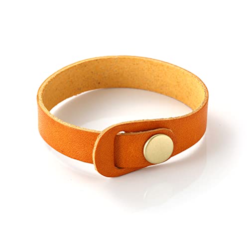 [ナル] 本革 栃木レザー ブレスレット メンズ レディース ペア おそろい カップル 人気 革 ブランド 日本製 (キャメル)のサムネイル