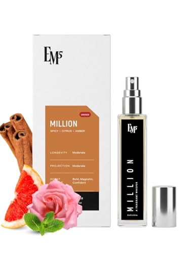 Image of EM5 Million Perfume for Men | Amber Woody Fresh Spicy Fragrance | Eau de Parfum Spray | Luxury Gift for Men | 15 ml
