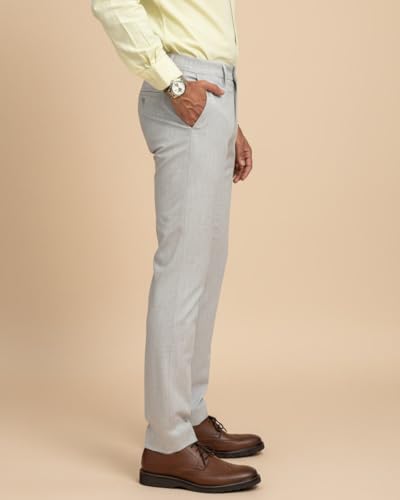 Image of SaintX Men's Premium 4-Way Solid-Stretchable Formal Pants | Performance Grade Pro Weave Anti-Wrinkle Fabric | Slim Fit Trouser | Shirt Gripping Expandable Waistband | Executive Office Wear (ST02)