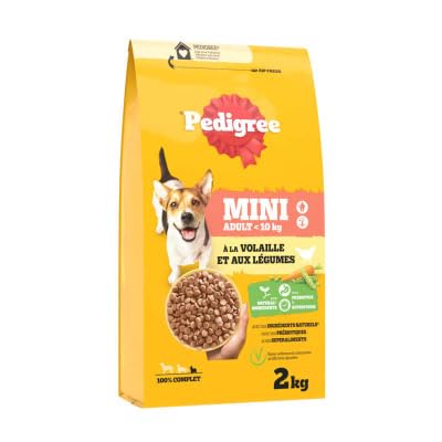 PEDIGREE Adult Mini Croquettes à la Volaille Petit Chien Adulte inf10kg 2kg